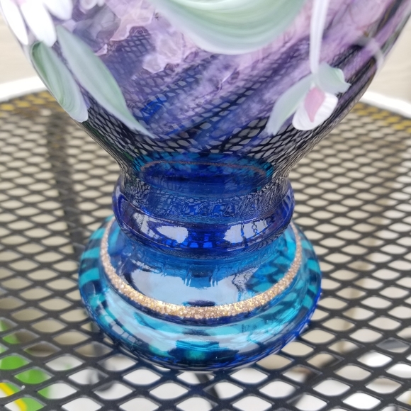 ❌️SOLD❌️Fenton 50th Anniversary Art Mulberry Glass Vase Hand Painted Vintage - Picture 5 of 13